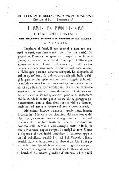 L'educazione moderna periodico mensile indirizzato alla diffusione delle teorie di Federico Frobel ...