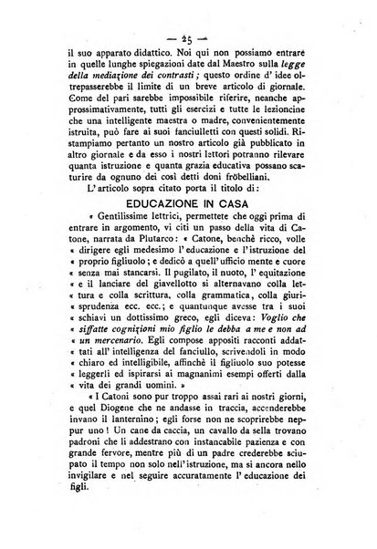 L'educazione moderna periodico mensile indirizzato alla diffusione delle teorie di Federico Frobel ...