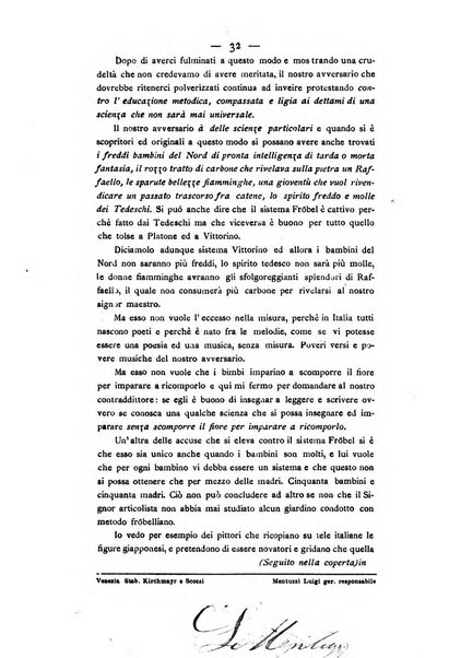 L'educazione moderna periodico mensile indirizzato alla diffusione delle teorie di Federico Frobel ...