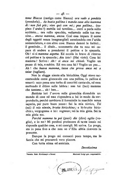 L'educazione moderna periodico mensile indirizzato alla diffusione delle teorie di Federico Frobel ...