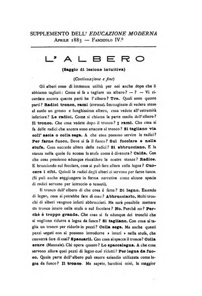 L'educazione moderna periodico mensile indirizzato alla diffusione delle teorie di Federico Frobel ...