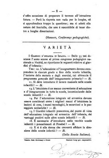 L'educazione moderna periodico mensile indirizzato alla diffusione delle teorie di Federico Frobel ...