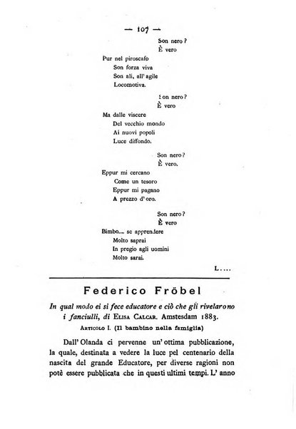 L'educazione moderna periodico mensile indirizzato alla diffusione delle teorie di Federico Frobel ...