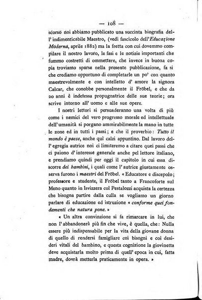 L'educazione moderna periodico mensile indirizzato alla diffusione delle teorie di Federico Frobel ...