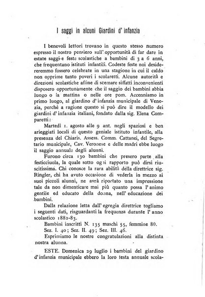 L'educazione moderna periodico mensile indirizzato alla diffusione delle teorie di Federico Frobel ...