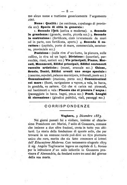 L'educazione moderna periodico mensile indirizzato alla diffusione delle teorie di Federico Frobel ...