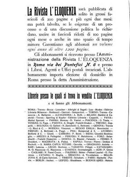 L'eloquenza antologia, critica, cronaca