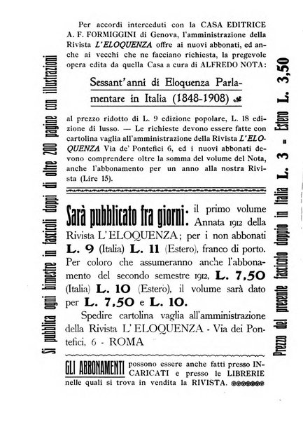 L'eloquenza antologia, critica, cronaca