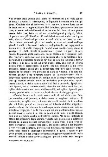 L'eloquenza antologia, critica, cronaca