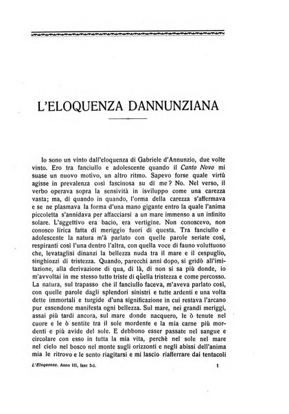 L'eloquenza antologia, critica, cronaca