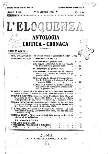 L'eloquenza antologia, critica, cronaca