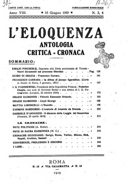 L'eloquenza antologia, critica, cronaca