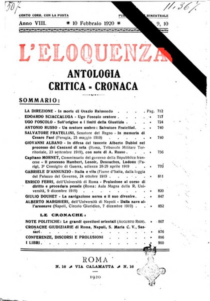 L'eloquenza antologia, critica, cronaca