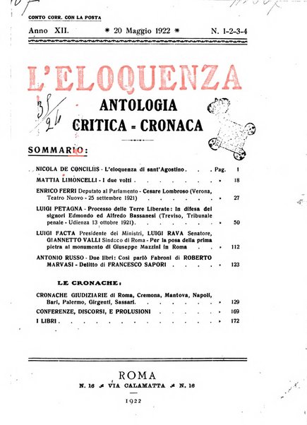 L'eloquenza antologia, critica, cronaca