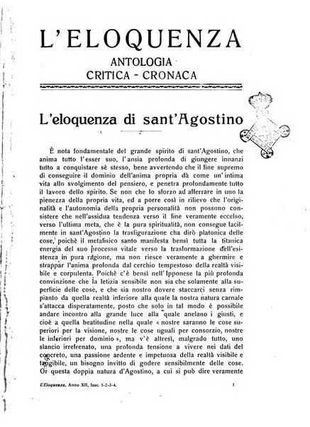 L'eloquenza antologia, critica, cronaca