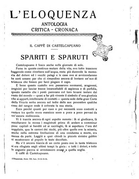 L'eloquenza antologia, critica, cronaca