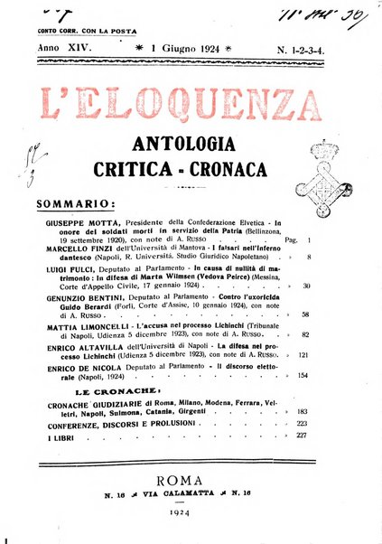 L'eloquenza antologia, critica, cronaca