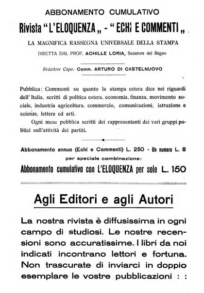 L'eloquenza antologia, critica, cronaca