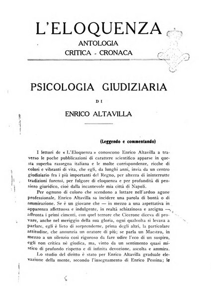 L'eloquenza antologia, critica, cronaca