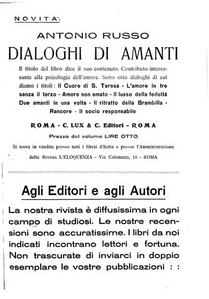 L'eloquenza antologia, critica, cronaca