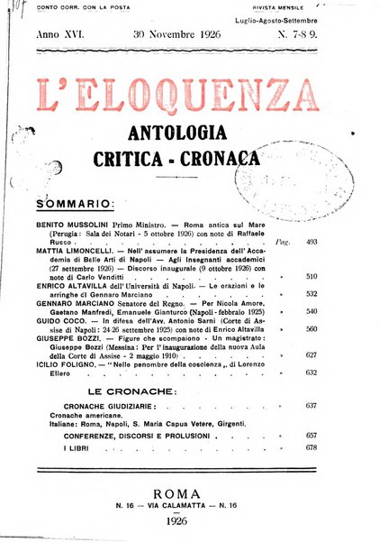 L'eloquenza antologia, critica, cronaca