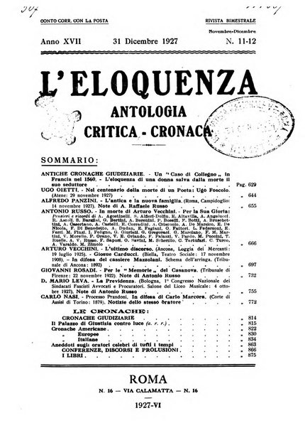 L'eloquenza antologia, critica, cronaca