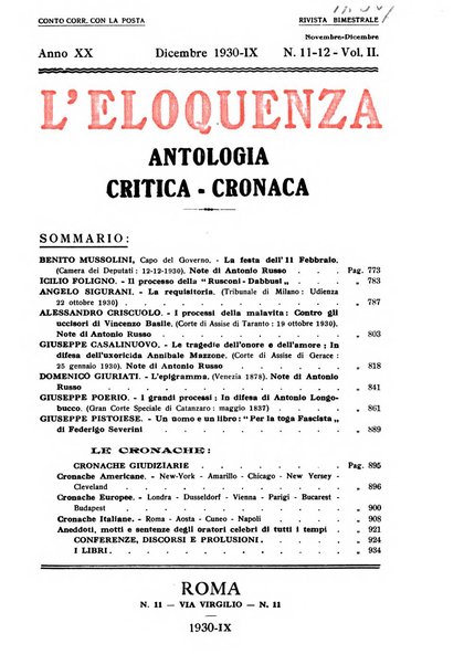 L'eloquenza antologia, critica, cronaca