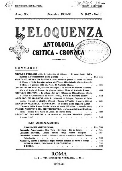 L'eloquenza antologia, critica, cronaca