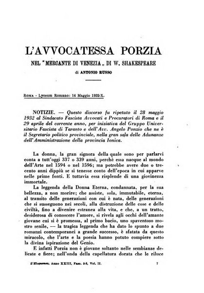 L'eloquenza antologia, critica, cronaca