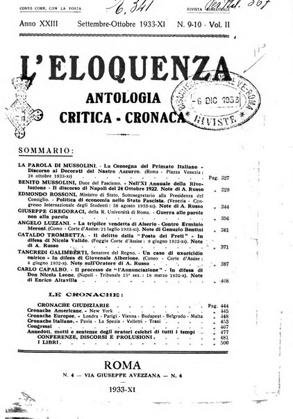 L'eloquenza antologia, critica, cronaca