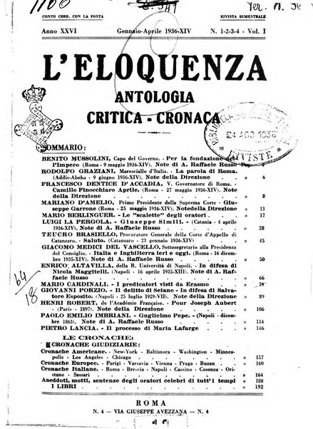 L'eloquenza antologia, critica, cronaca