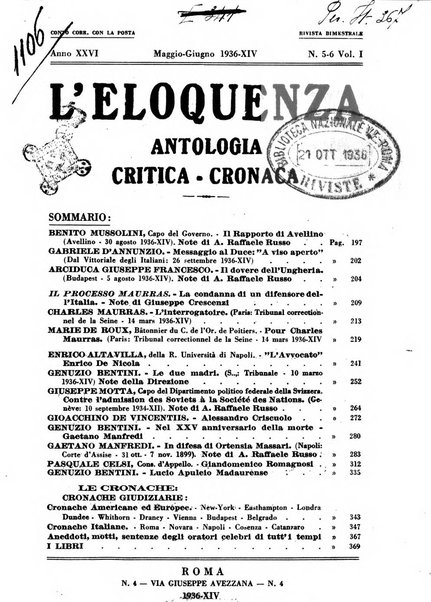 L'eloquenza antologia, critica, cronaca