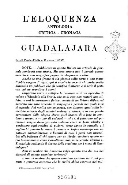 L'eloquenza antologia, critica, cronaca