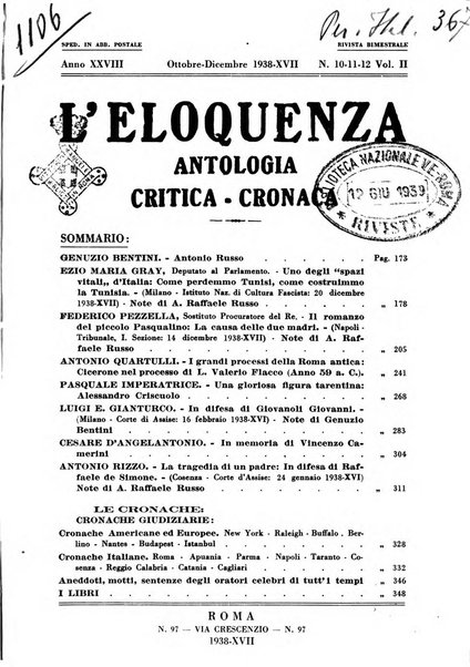 L'eloquenza antologia, critica, cronaca