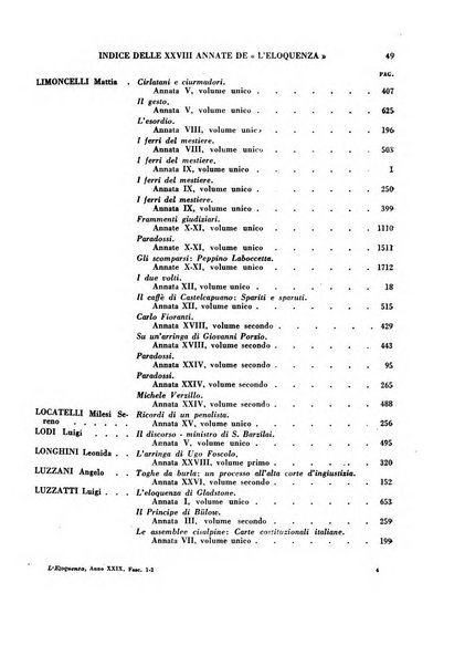 L'eloquenza antologia, critica, cronaca