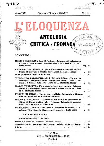 L'eloquenza antologia, critica, cronaca