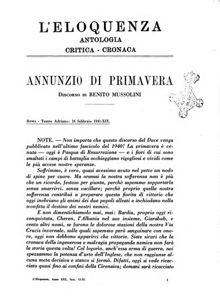 L'eloquenza antologia, critica, cronaca