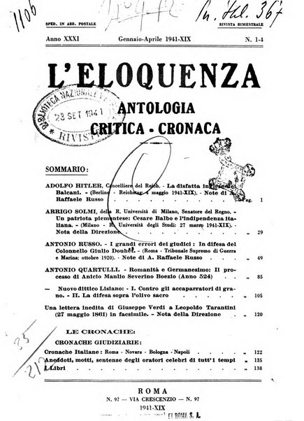 L'eloquenza antologia, critica, cronaca