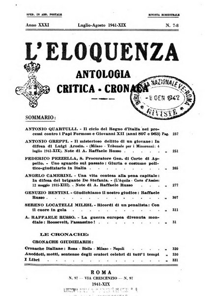 L'eloquenza antologia, critica, cronaca