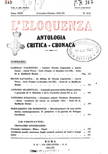 L'eloquenza antologia, critica, cronaca