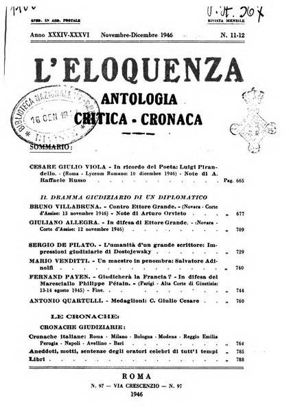 L'eloquenza antologia, critica, cronaca