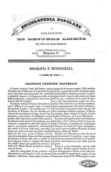 Enciclopedia popolare o collezione di letture amene ed utili ad ogni persona