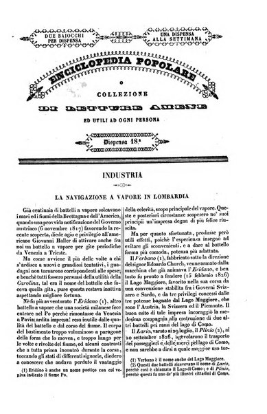 Enciclopedia popolare o collezione di letture amene ed utili ad ogni persona