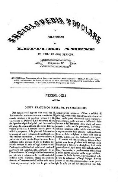 Enciclopedia popolare o collezione di letture amene ed utili ad ogni persona