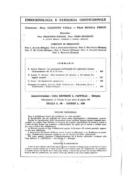 Endocrinologia e patologia costituzionale