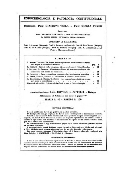 Endocrinologia e patologia costituzionale