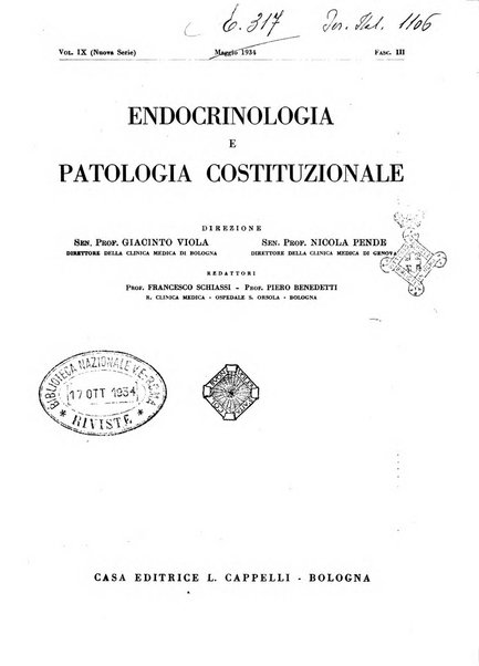 Endocrinologia e patologia costituzionale