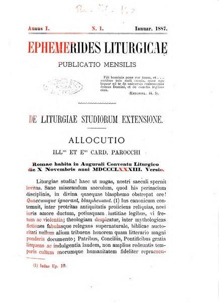 Ephemerides liturgicae