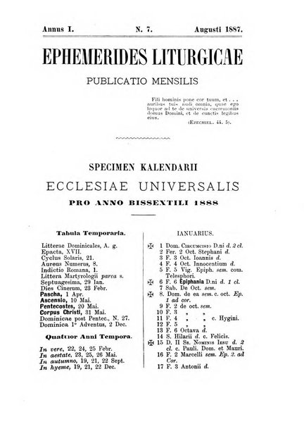 Ephemerides liturgicae