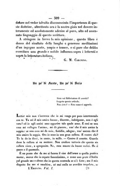 L'Eridano rivista scientifico-letteraria